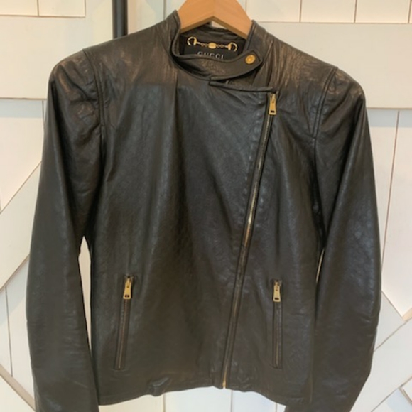 Size 38 Genuine Gucci Leather Coat - Picture 1 of 4